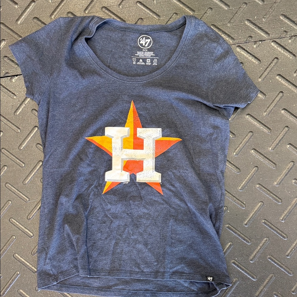 47 Navy Tee with Orange and White Astros Star H Logo